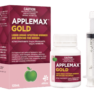Abbey Health APPLEMAX GOLD Broad Spectrum Wormer and Boticide for Horses 120ml