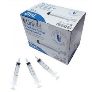 UNIVET Syringe 50ml Slip Eccentric Carton 25