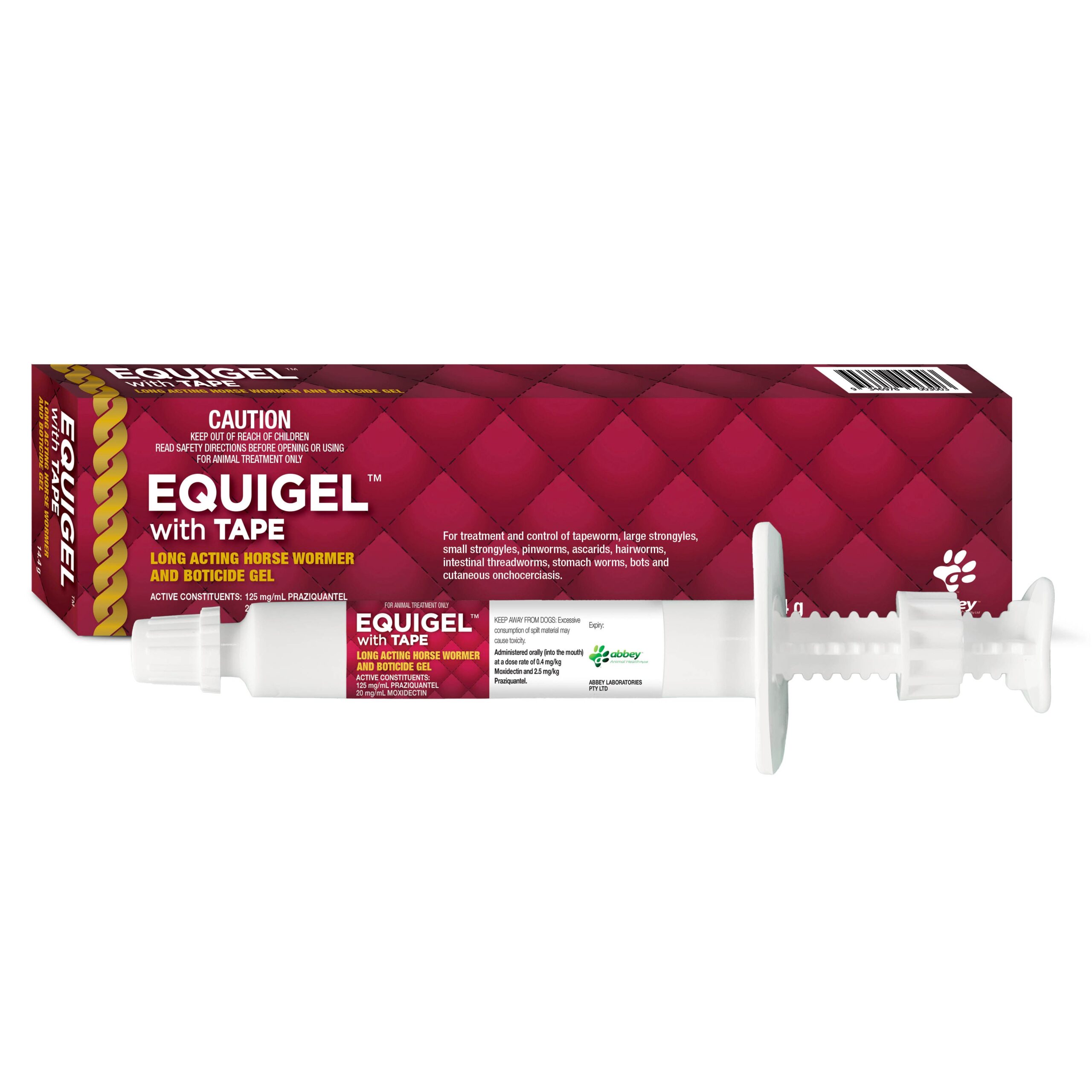 Abbey Health Equigel with Tape & Long Acting Horse Wormer and Boticide Gel